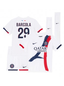 Billige Paris Saint-Germain Bradley Barcola #29 Bortedraktsett Barn 2024-25 Kortermet (+ Korte bukser)